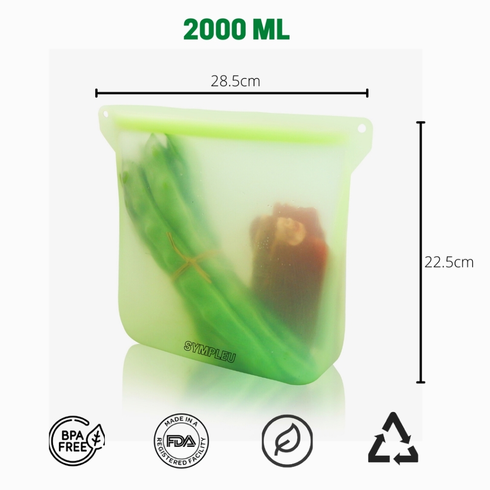 Brand New 2L Reusable Silicone Food Storage Bag – Heat/Freezer Safe